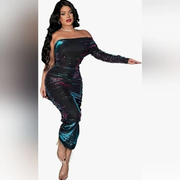 One Shoulder Bodycon Dress MED - Picture 2 of 5